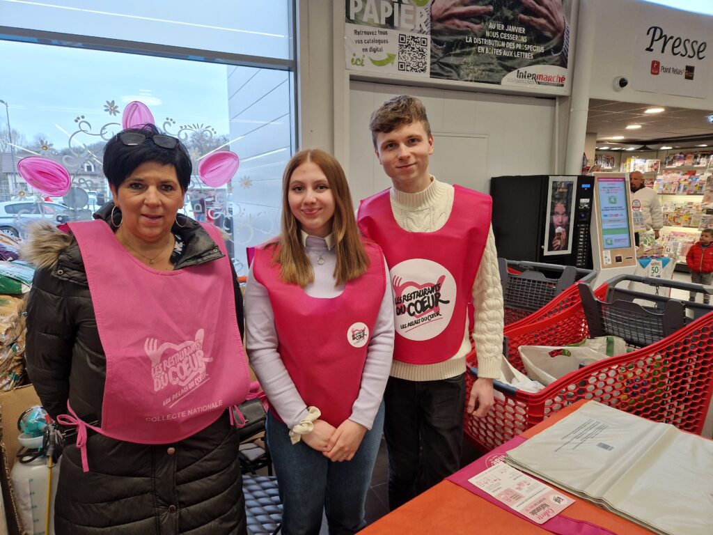 Récolte des Restos du Coeur à Sarreguemines dans les supermarchés